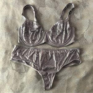 Victorias Secret crystal shimmer bra and panty set New